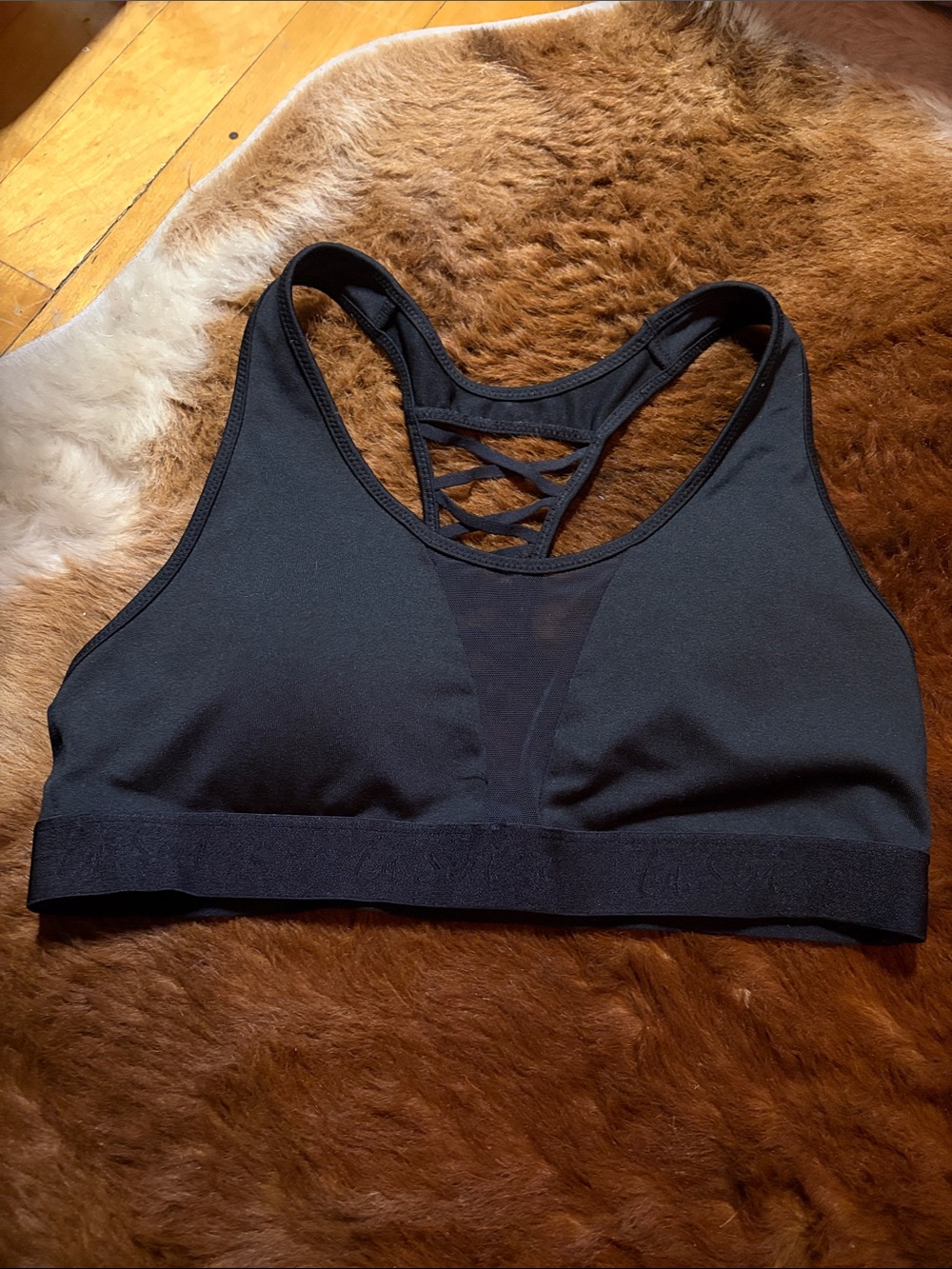 La SENZA Black Crisscross Back Sports Bra